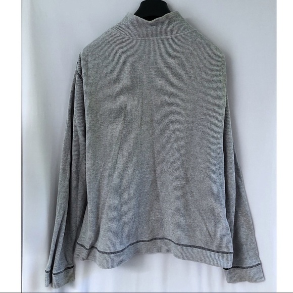 Michael Kors Waffle Thermal Knit Gray Zip Sweater - Picture 3 of 6